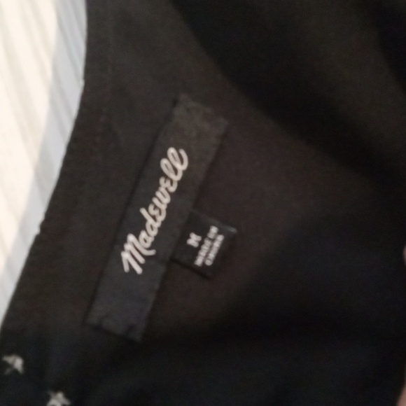 Madewell Star Scatter Black Silk Button Up Party Coctail Mini Dress Medium - Picture 5 of 8